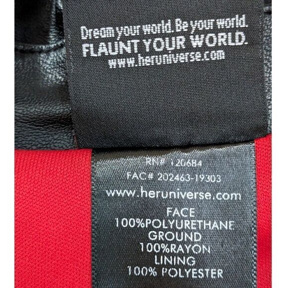 Her Universe Black Widow Women's Moto Jacket Size S-M Gold Cuff - Picture 8 of 8